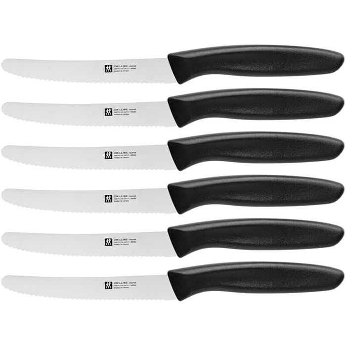 Набір кухонних ножів ZWILLING Twin Grip, 6 шт., 12 см, нержавіюча сталь, пластикові ручки, чорний