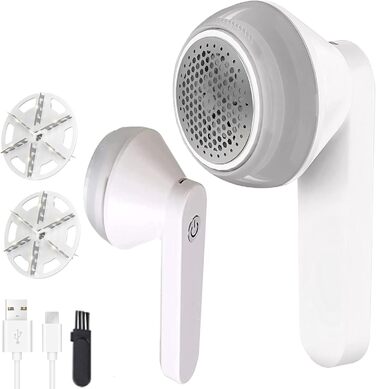 Електричний видальник ворсу Fusselrasierer: тестовий лідер з 6-лопатною голкою, USB, перезаряджається. Для одягу, меблів (зелений)