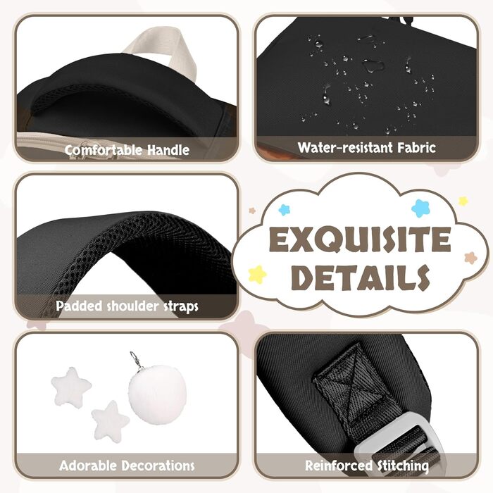 Набір шкільних рюкзаків для дівчаток Lässig: 3 шт. (рюкзак, ланчбокс, пенал) для 2-5 класів. Чорний шкільний рюкзак для підлітків та дітей.