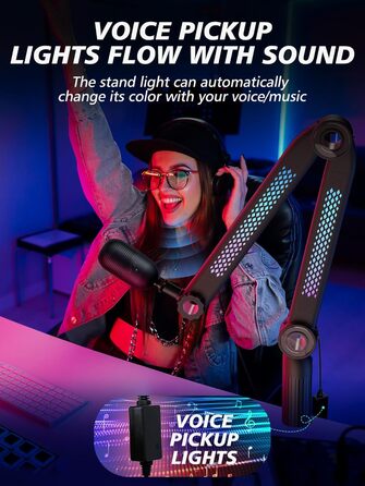 Кріплення для мікрофону HyperX QuadCast та інші - універсальний штатив YOUSHARES (RGB, 3/8', 5/8')