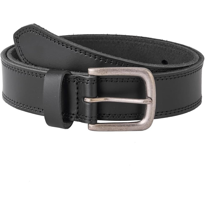 Чоловічий шкіряний ремінь BELTER 38 мм з подарунковою коробкою, чорний. Розміри: 32W-35W (105 см), 44W-47W (135 см)