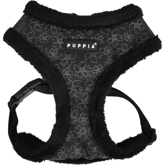 Шлейка для собак Puppia Hepatica Harness A, чорна, розмір L - регульована та комфортна