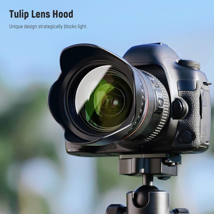 NEEWER Набір фільтрів ND2, ND4, ND8, UV, CPL (кругла поляризація) 77mm та аксесуари для об'єктива: кришка, бленда, складана бленда, сумка