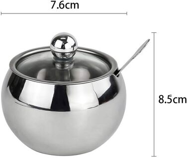 Контейнер для цукру з прозорою кришкою та ложкою, банку для спецій, солі, цукру, чаю, трав (нержавіюча сталь)