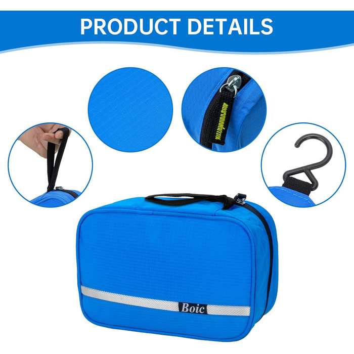 Сумка для туалетних аксесуарів на блискавці, дорожня, унісекс, з 4 відділеннями, Caping Oxford (Блакитний)