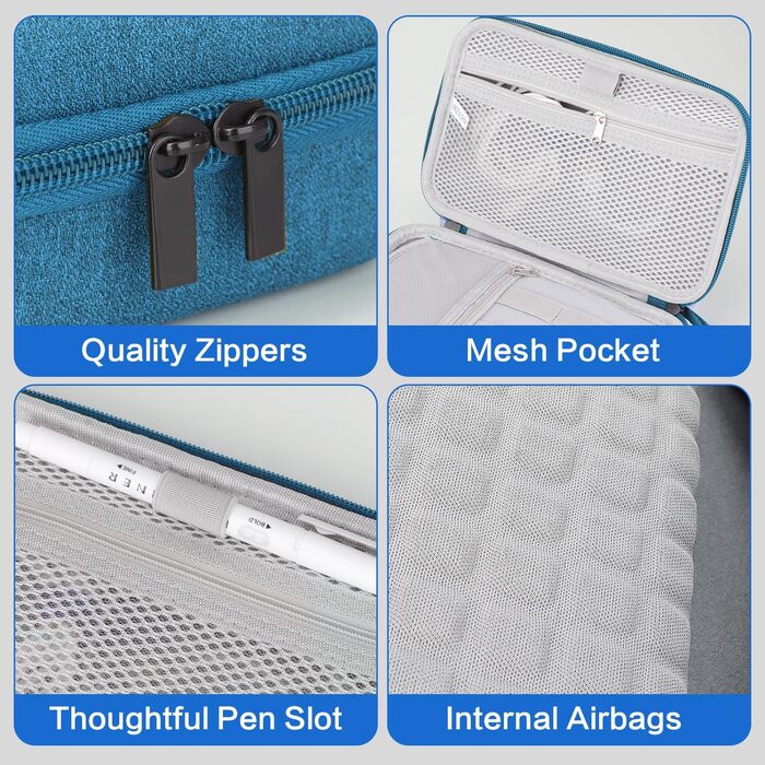 Органайзер для кабелів Teskyer, водонепроникний, жорсткий корпус, велика місткість, портативний, 14 x 22 x 6,5 см