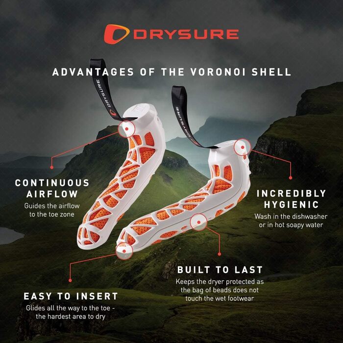 DRYSURE Non-Electric Shoe Dryer | Portable, Reusable, Deodorizing, and Fast-Drying | Ideal for All Shoes