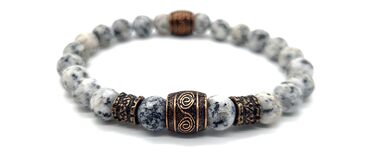 Браслет Вікінгів з жадеїту (8 мм) | Ручна робота | З подарунковою коробочкою | 22 см