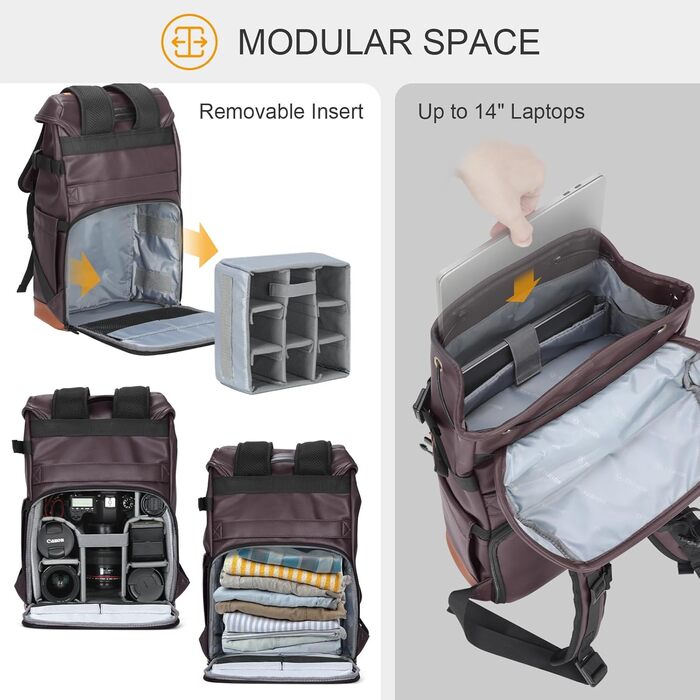 Рюкзак для фотоапарата Tarion: водонепроникний, з відділенням для ноутбука 14