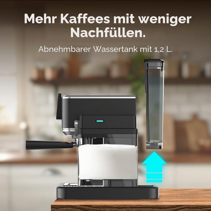 Кавомашина еспресо Cecotec Power Espresso 1350 Вт, 20 бар, сенсорний дисплей, резервуар 1.5л, капучинатор, подвійний холдер