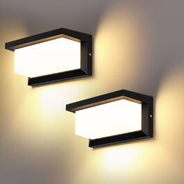 LED вуличний світильник Lightsjoy 18W, IP66, водонепроникний, для фасаду, тераси, гаража, нейтрально-білий (2 шт.)