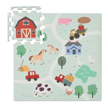 Relaxdays Puzzle Mat Farm