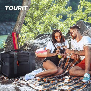 Сумка-холодильник TOURIT 32L чорна для пікніка та транспортування продуктів