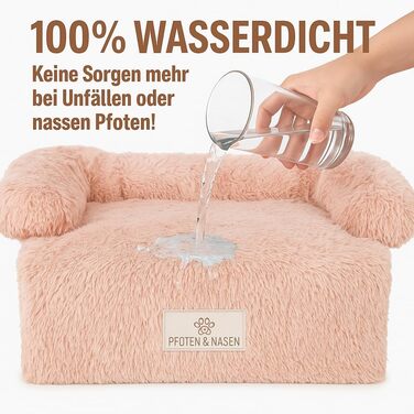 Софа-ліжко для собак Pfoten&nasen® Beige, M (90x80 см) - водонепроникна, миється, для великих, середніх та маленьких собак