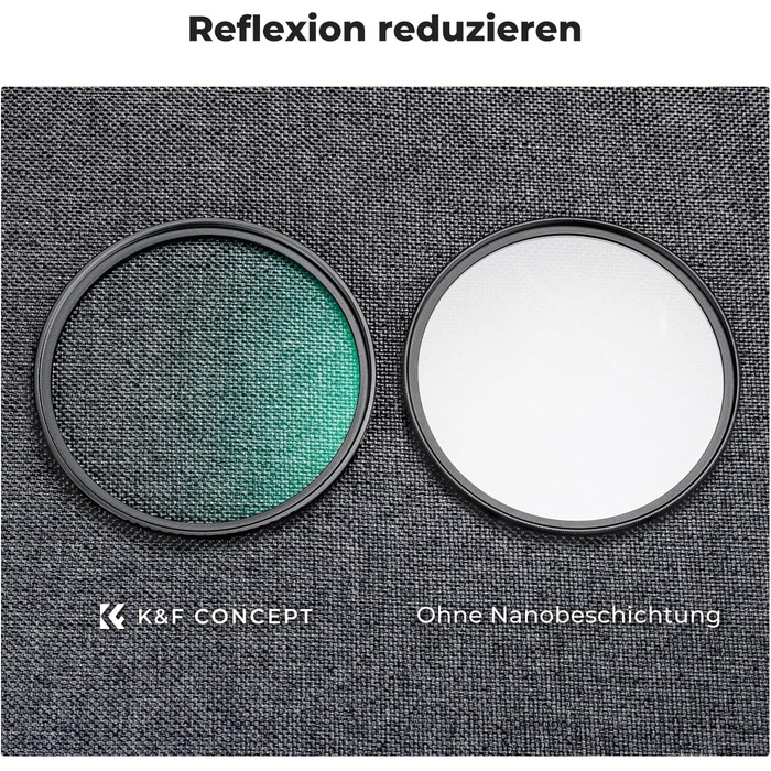 Фільтр K&F Concept 82mm Black Diffusion для створення ефекту кінематографічного розмиття (Mist) - для відео, блогів, портретної фотографії