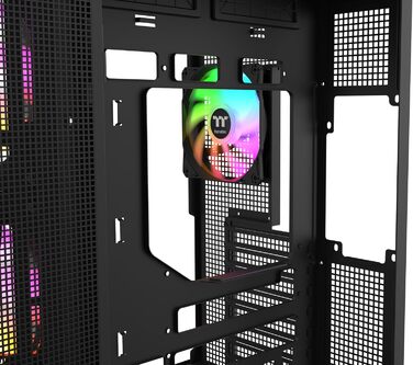 Корпус Thermaltake View 380 XL WS Black (Wood Style) | ATX Mid-Tower з RGB підсвічуванням | Подвійна камера, прихований з'єднувач, встановлений RGB вентилятор, тиха система охолодження, підтримка радіатора 360 мм, дерев'яні акценти