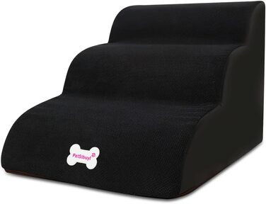 Сходинки для домашніх тварин Galatée знімні, чорного кольору, 3 ступені, знімний чохол на блискавці, губка високої щільності