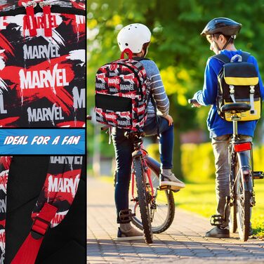 Дитячий рюкзак Marvel Spiderman з героями Marvel: Avengers, Iron Man. Ідеальний для школи, як подарунок. (Червоний/Чорний, 40x30x16 см)