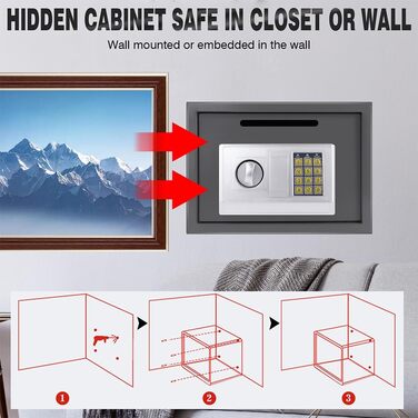 Електронний сейф Klein Tresor: вологостійкий, для зброї, боєприпасів, грошей, ювелірних виробів та документів, 4.6L, сірий