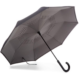 Складаний парасолька Inbrella Reverse-Close (чорний/сірий)