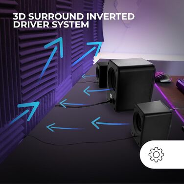 Mars Gaming MS-H21 RGB 2.1 Gaming-Lautsprecher: 35W сабвуфер, 3D звук, USB, 3.5mm, Білий