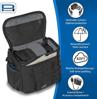 Сумка для DSLR камери PEDEA, чорна, з водонепроникним чохлом