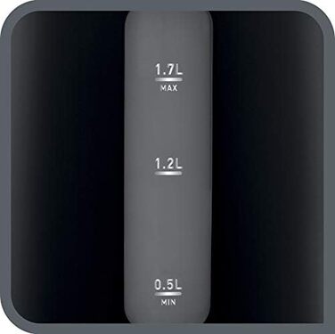 Електричний чайник Tefal Includeo KI5338, 1.7 л, 2400 Вт, з фільтром та протиковзкою ручкою, чорний