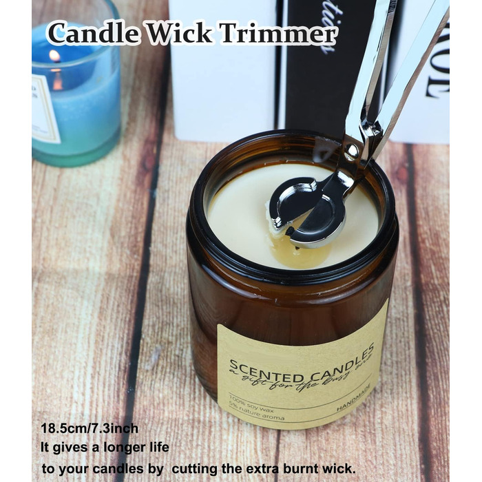 STATABSTA 4-in-1 Candle Accessory Set, Candle Snuffer, Wick Trimmer, Trimmer, and Wick Scoop, Candle Care Set for Gifts, Candle Lovers (Silver)