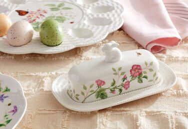 Lenox 7907223 Butter dish with bunny design, porcelain, multicolored