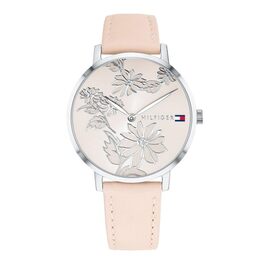 Годинник Tommy Hilfiger для жінок з кварцовим механізмом та сталевим браслетом (ланцюговим або сітковим), шкіряний або силіконовий ремінець Silver Leather