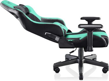 Крісло ігрове VALK Gaia з підлокітниками 4D, регульоване на 160º, газовий амортизатор класу 4, штучна шкіра, Aqua Menthe