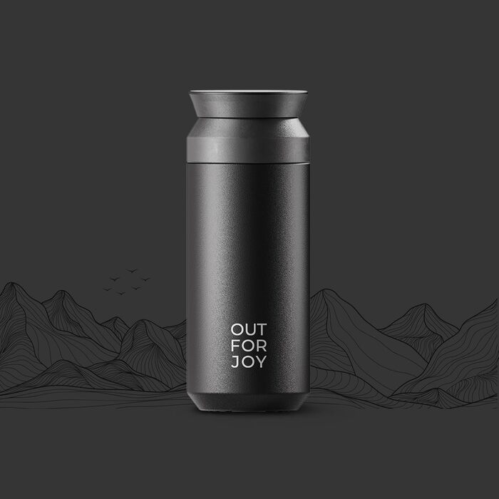 Термокружка з нержавіючої сталі 350 мл | Термокружка для кави та чаю на винос | З подвійними стінками, ізольована, не протікає | Travel Tumbler | Зберігає тепло 4 години / холод 8 годин (Чорний Midnight)