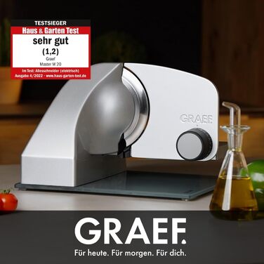 Graef Master M20EU - професійний слайсер для м'яса та овочів з нержавіючої сталі, срібний