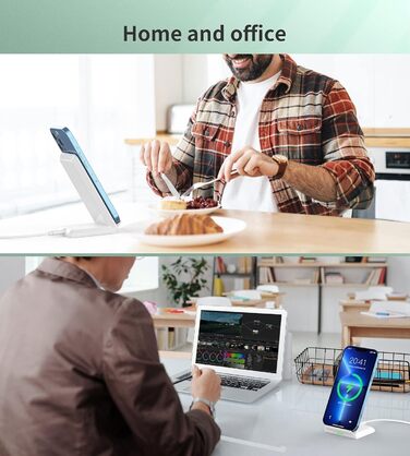 Бездротова зарядка з підставкою для смартфонів iPhone, Samsung, Google. Швидка індуктивна зарядка для телефонів.