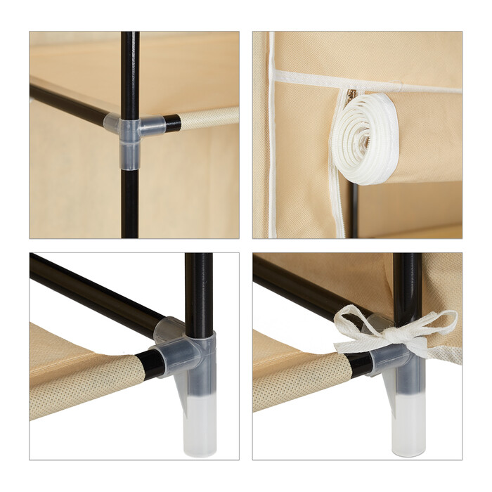 Large Fabric Storage Closet with Hanging Rod