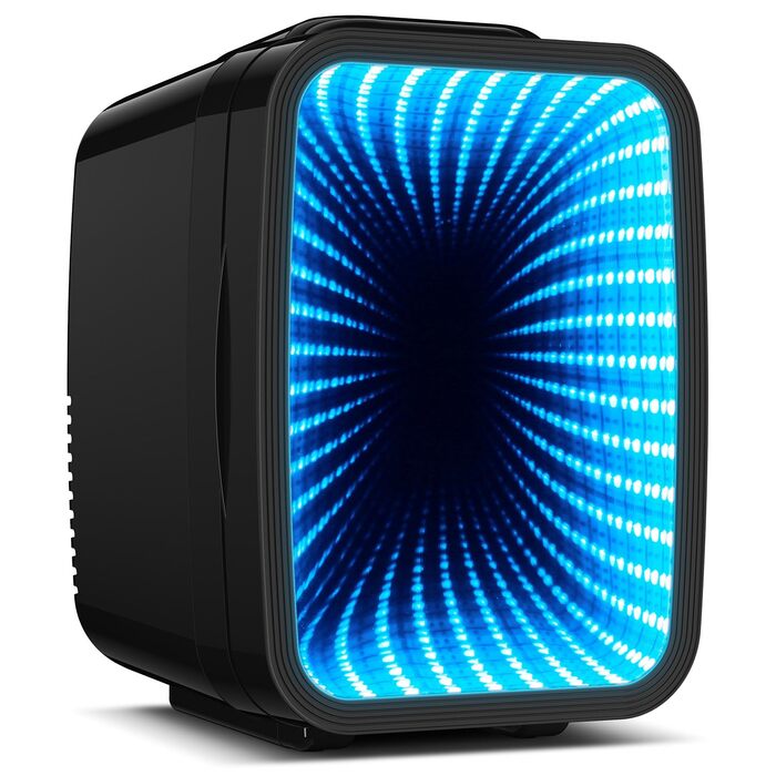 Міні холодильник 4L з RGB підсвіткою, охолодження/підігрів, 2в1, для напоїв та догляду за шкірою, 220V/12V, чорний