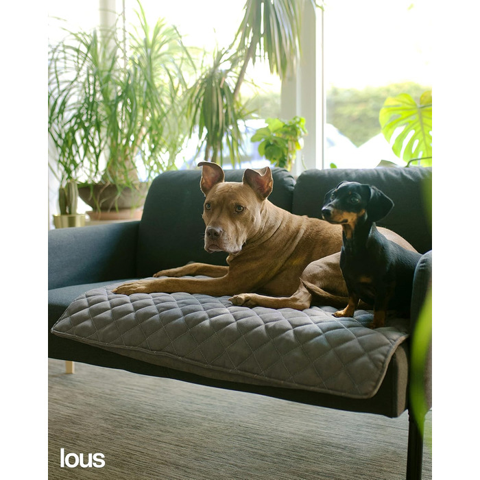 Подушка для собак ручної роботи, килимок, ковдра для собак середніх та маленьких порід, можна прати до 90ºC, захист дивану, для домашніх тварин, собак та котів (L 98x97x3 см, Антрацит/Сірий) L 98x67x3 см Антрацит / Сірий