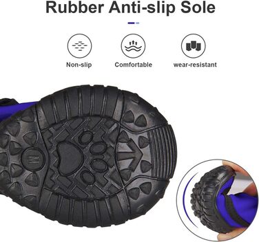 Dociote Dog Boots Paw Protection with Anti-Slip Sole, Reflective Strap, Waterproof Velcro Closure Snow Boots for Medium to Large Dogs 4 Pieces Blue XL XL (4 Pack) Blue