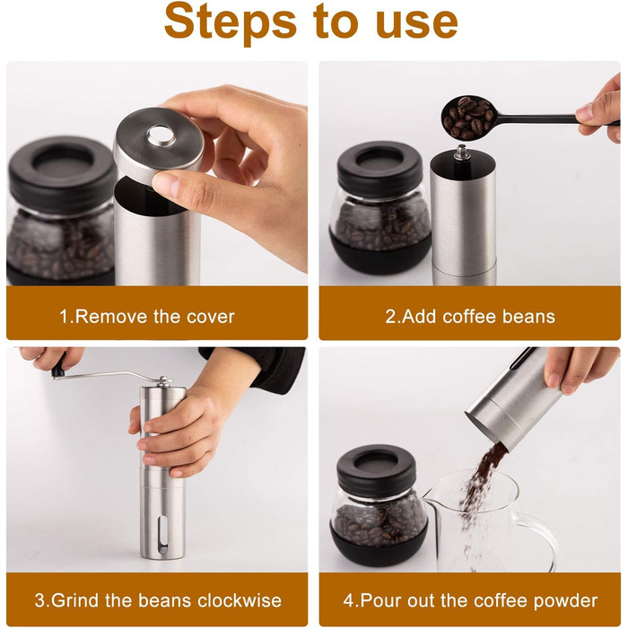 Ручна кавомолка PARACITY з нержавіючої сталі, керамічний жорно, для Aeropress, фільтр-кави, еспресо, френч-прес, турка, подарунок