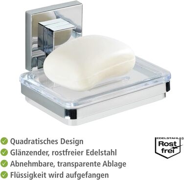 WENKO Vacuum-Loc® Soap Holder Quadro Stainless Steel