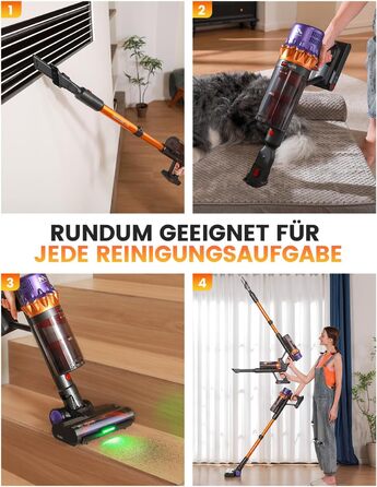 Бездротовий акумуляторний пилосос AlloyMove A05: 50000Pa, 550W, 80 хвилин, LED-дисплей, антизаплутана щітка, 7-ступенева фільтрація, для тварин, твердих поверхонь та килимів