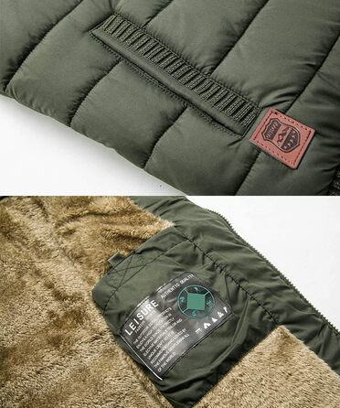 Чоловічий outdoor жилет Vcansion з флісовим коміром, утеплений повсякденний жилет армійного зеленого кольору (S)