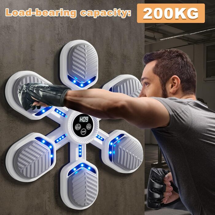Bluetooth Wall-Mounted Boxing Machine with Music - 9 Modes, Electronic Punching Bag for Kids & Adults