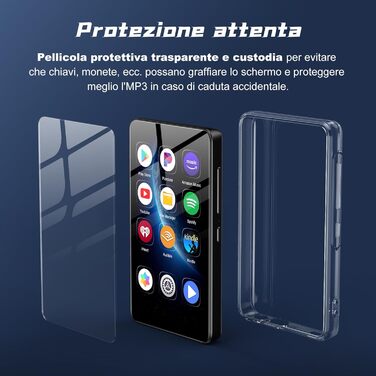 MP3 плеєр 32GB з Bluetooth 5.3, HiFi звук, для дітей, чорний (M9) - портативний музичний плеєр з еквалайзером, FM-радіо, підтримкою TF-карти до 128GB та навушниками