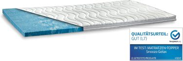 GELAX® | Gel Foam Topper Mattress Pad | 7cm Total Height | Washable Cover with 3D Mesh Climate Band and Border Channels | Density RG 50 | 90 x 200 cm