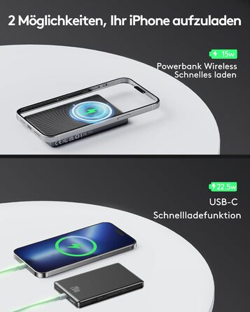 Power Bank Ntaanoo з MagSafe для iPhone 16/15/14/13/12 (10000mAh, 20W, бездротова зарядка)