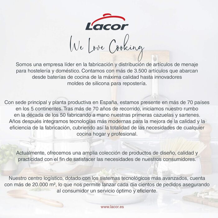 Супова каструля з кришкою LACOR 24 см, нержавіюча сталь, срібляста