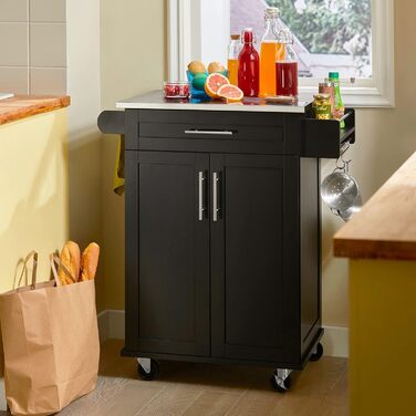SoBuy Kitchen Cart with Wheels - Mobile Kitchen Island with Countertop