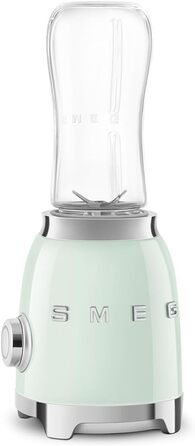 SMEG, Personal Blender PBF01PGEU, 2 speed settings, stainless steel double blade, 2 x 600 ml bottles included, non-slip base, integrated cable winding, 300W, pastel green