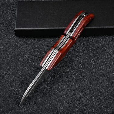 VG10 Damascus Steel Folding Pocket Knife for Men EDC Camping Outdoor Knife (Rückbiegung)